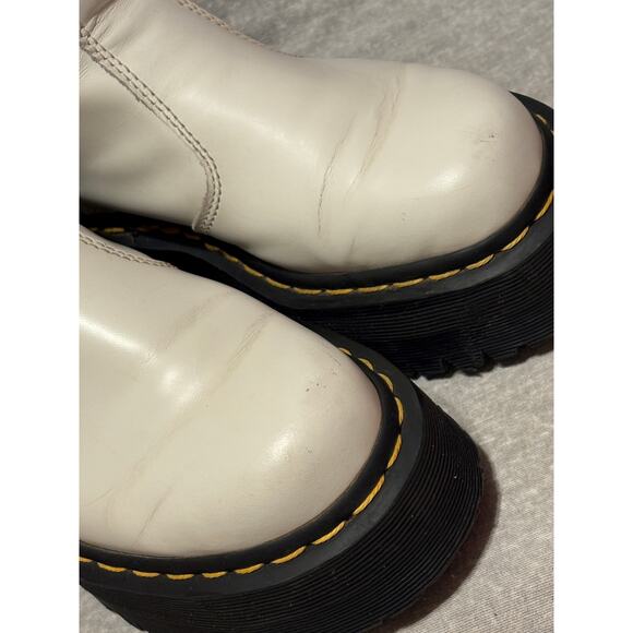 Dr. Martens 2976 Smooth Size 5 White Leather Platform Quad Chelsea Boots - Picture 14 of 14